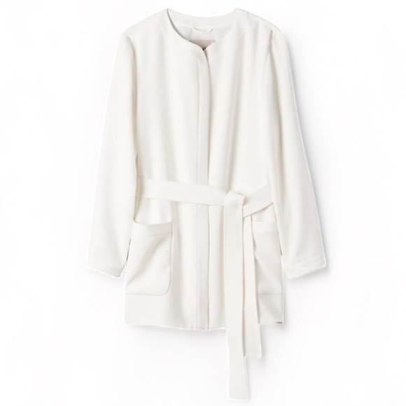Aritzia | Little Moon Poppy Robe Open Front Jacket White Size Small - Picture 1 of 10